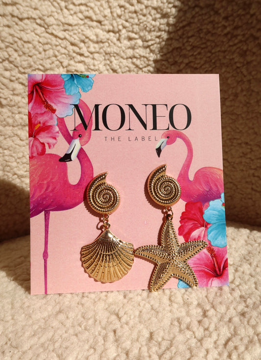 Starfish/shell combo earrings