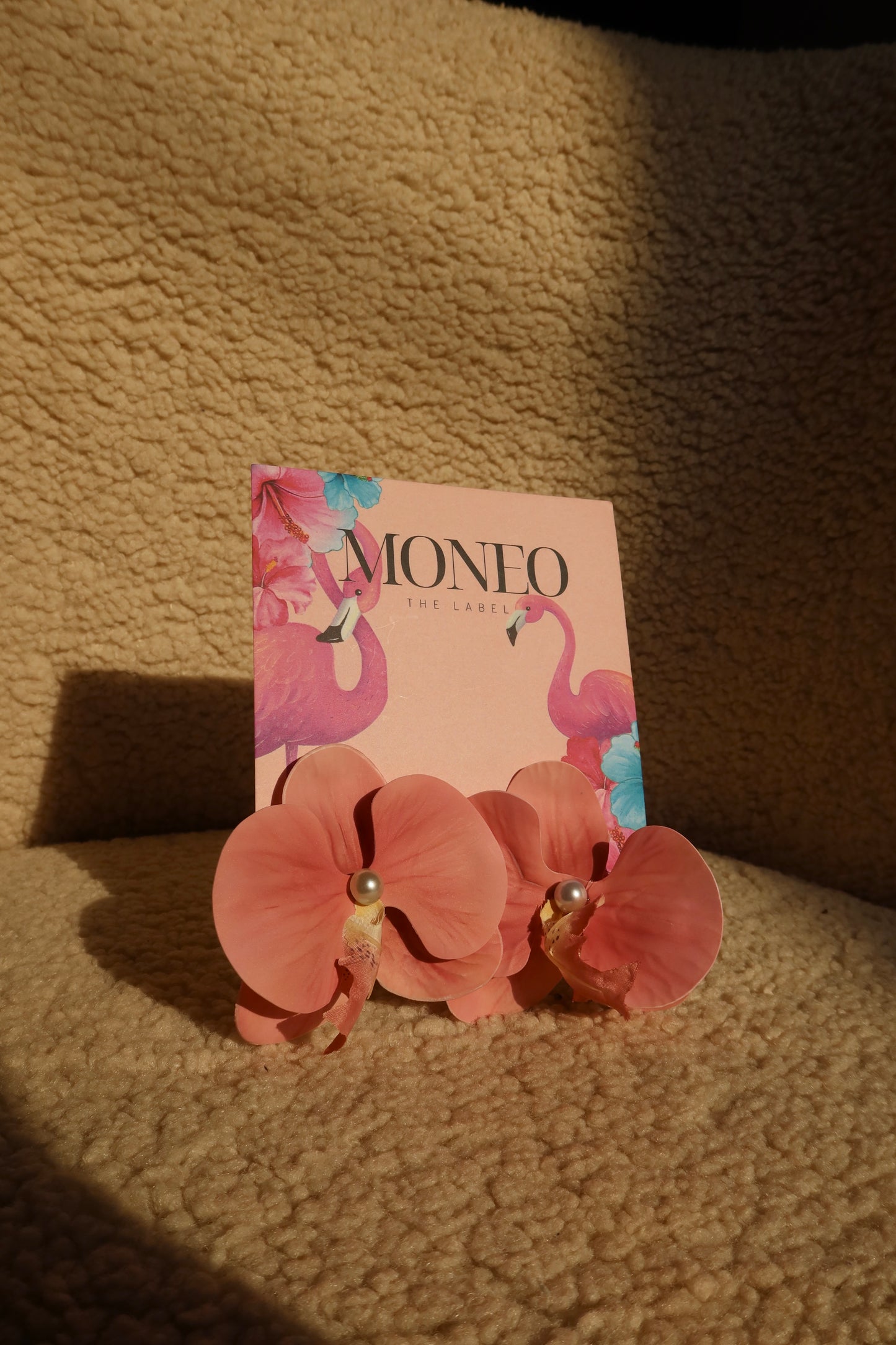 Peachy pink flower hair/shoe clips