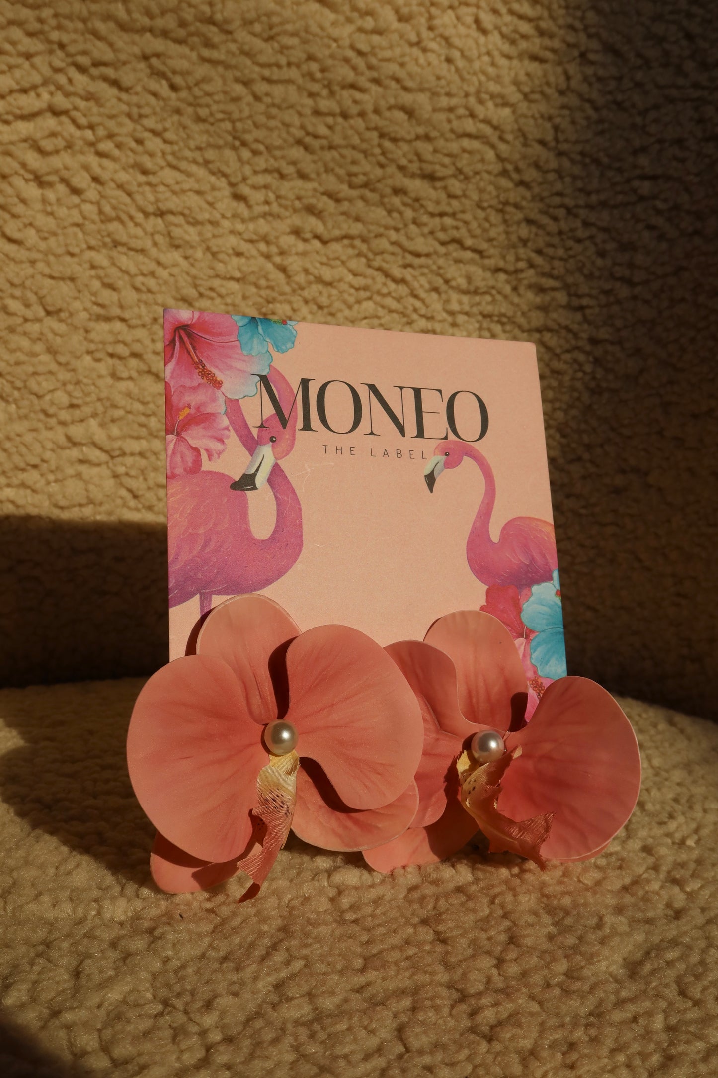 Peachy pink flower hair/shoe clips