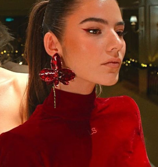 Vintage Cherry Red Earrings