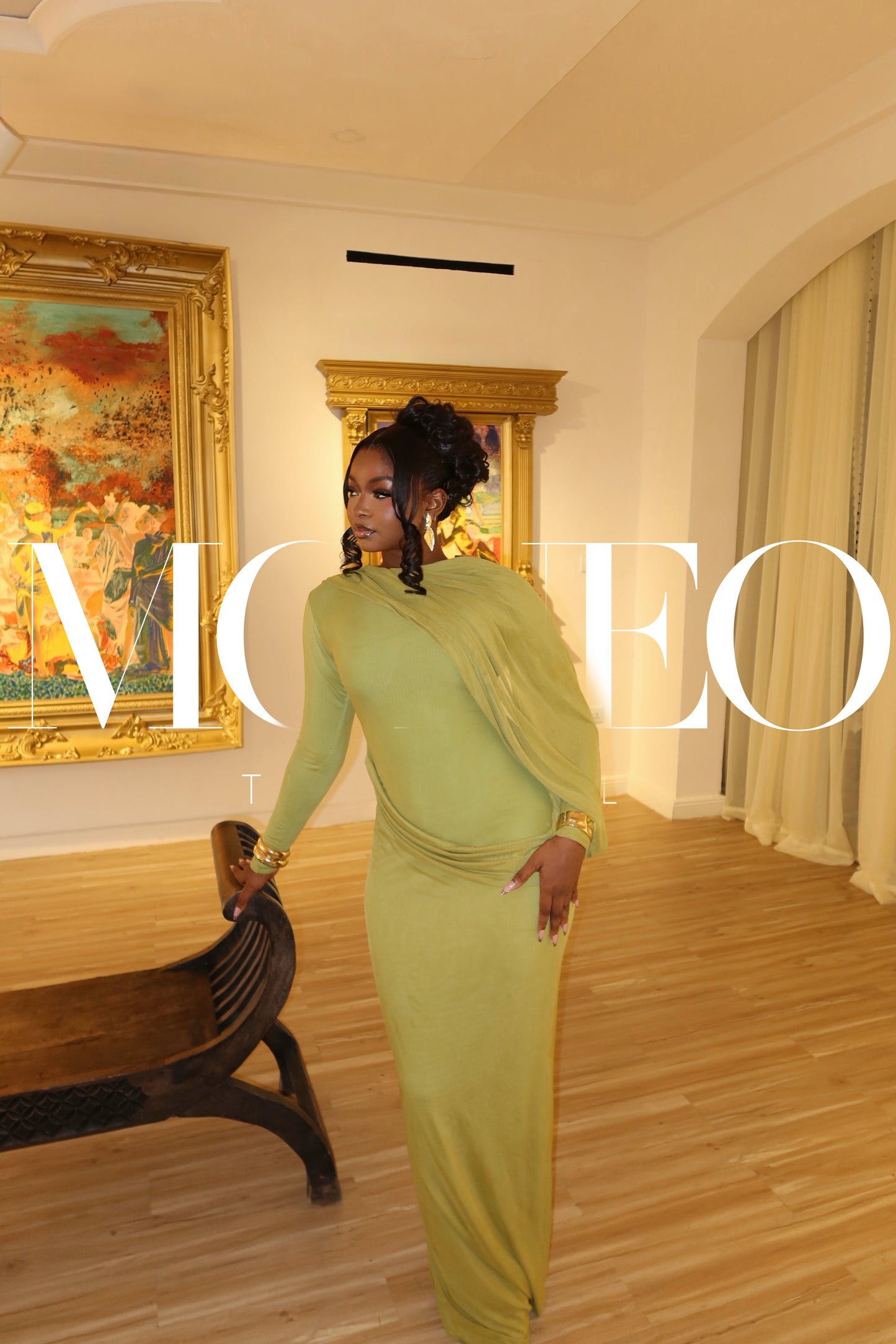 Ophelia Olive Gold dress