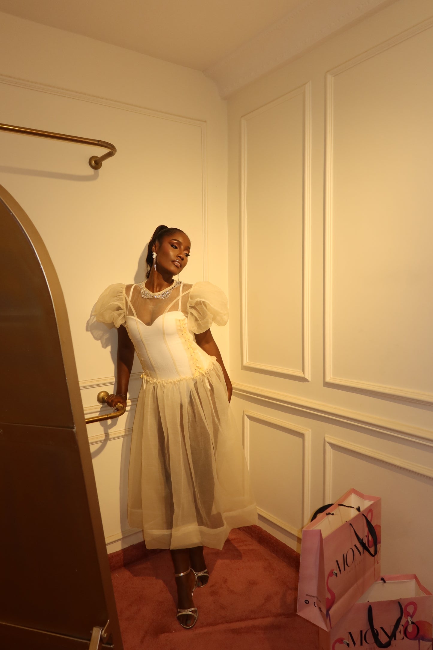 Chloe Bejewelled throw on in vanilla 🍨