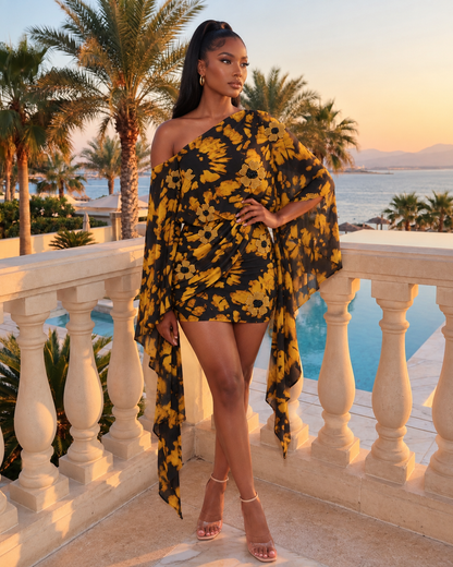 Zuri Embellished resort dress in beehive