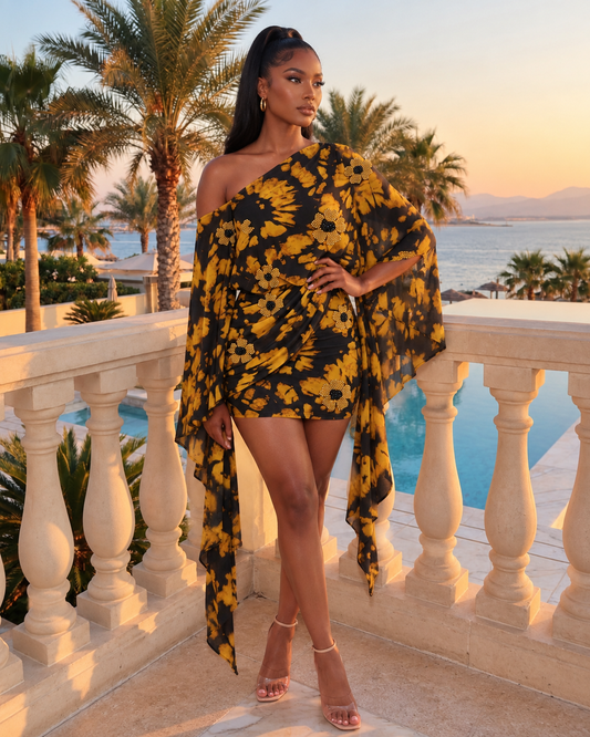 Zuri Embellished resort dress in beehive