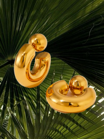 Gold Two piece hoops.