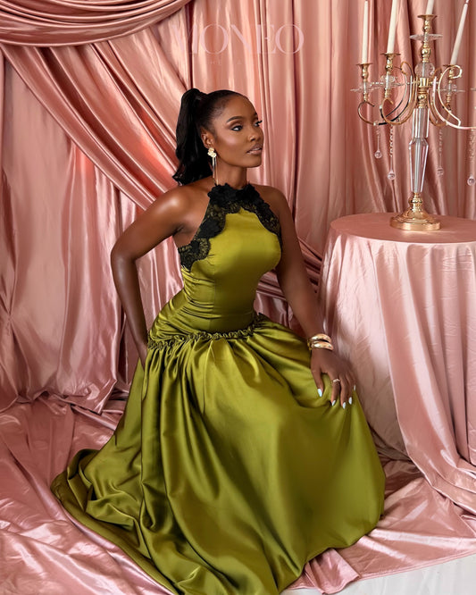 Zada Olive 🫒 lace detailed dress