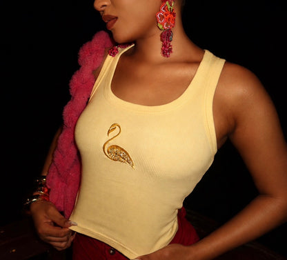 The Flamingo Tank in Butter yellow