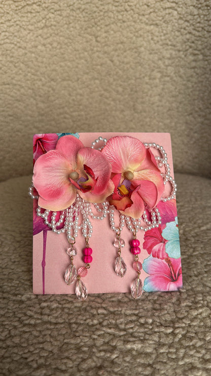 Summer Orchid earrings