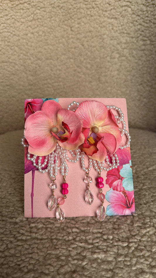 Summer Orchid earrings