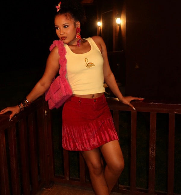 The Flamingo Tank in Butter yellow