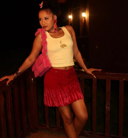 The Flamingo Tank in Butter yellow