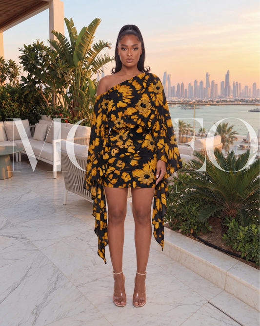 Zuri Embellished resort dress in beehive