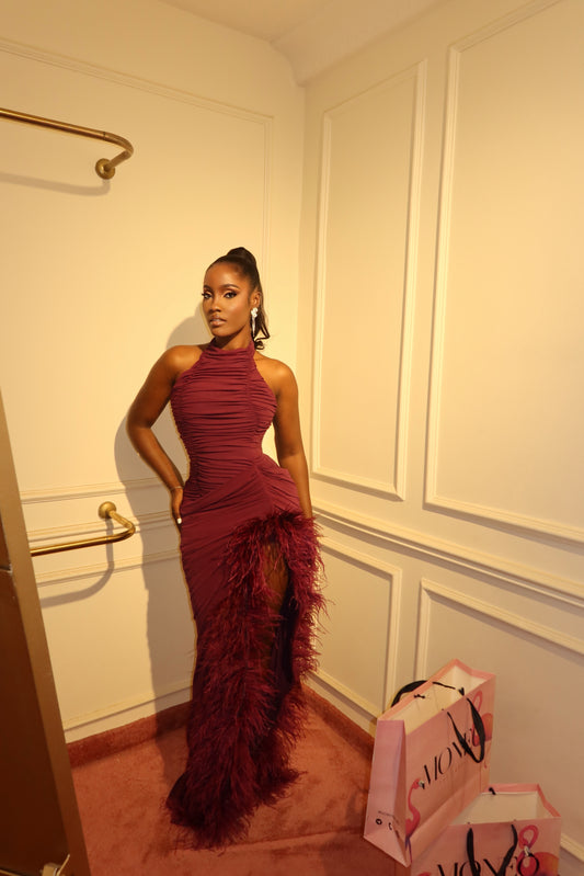 Analeia Plum 🍇 Feather dress