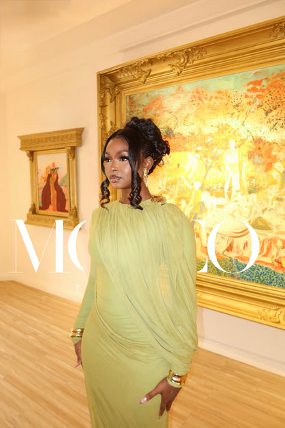 Ophelia Olive Gold dress