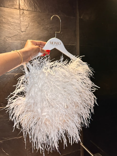 Rokeya Ostrich Feather Top.